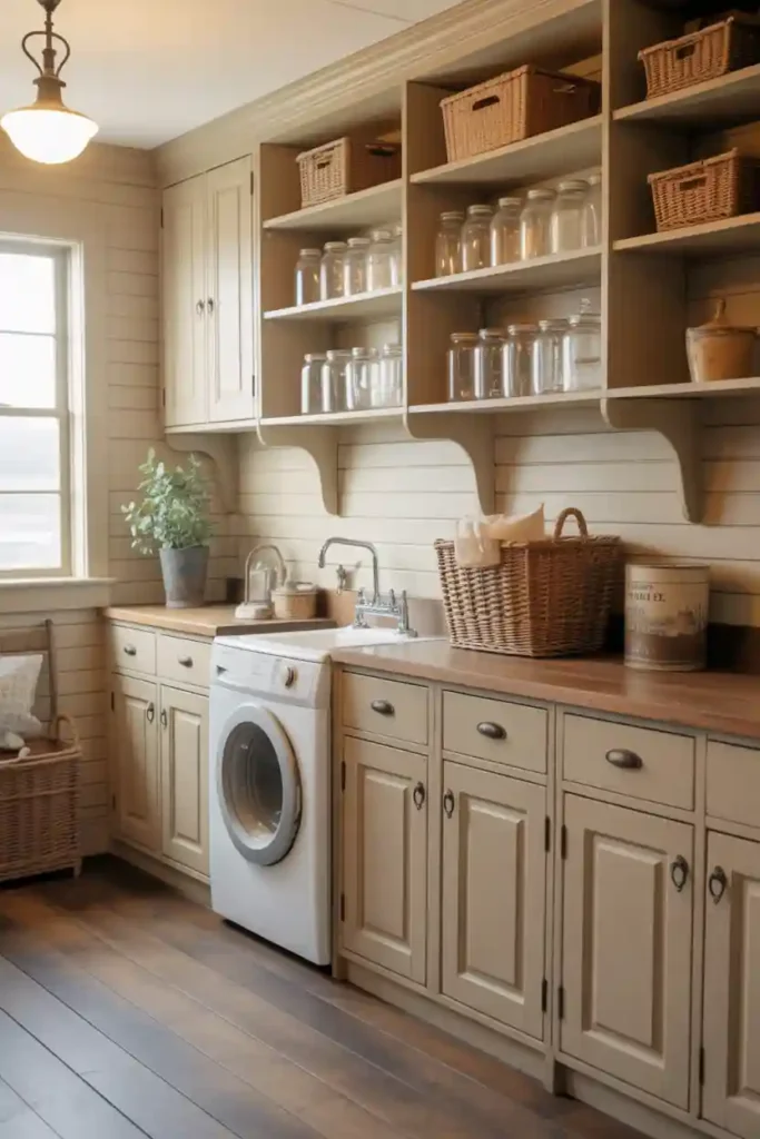 Classic Farmhouse Cabinets with Vintage Hardware