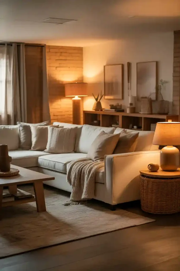 Cozy Basement Living Room Setup