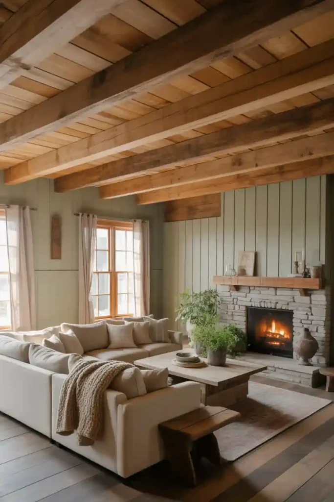 Exposed Wooden Beams