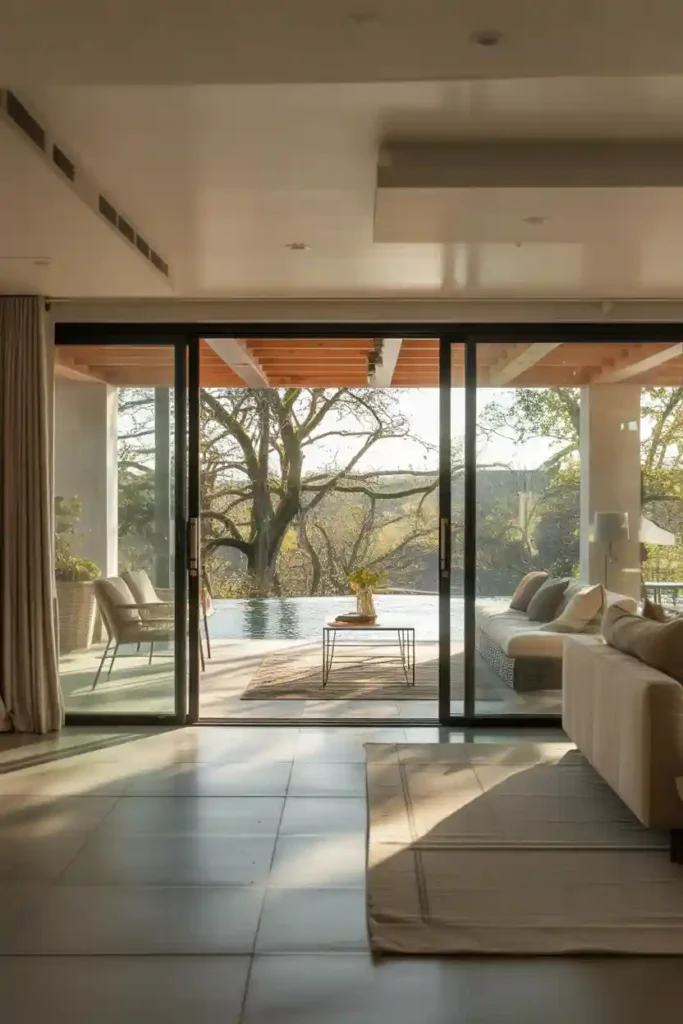 Floor-to-Ceiling Glass Doors for Maximum Light
