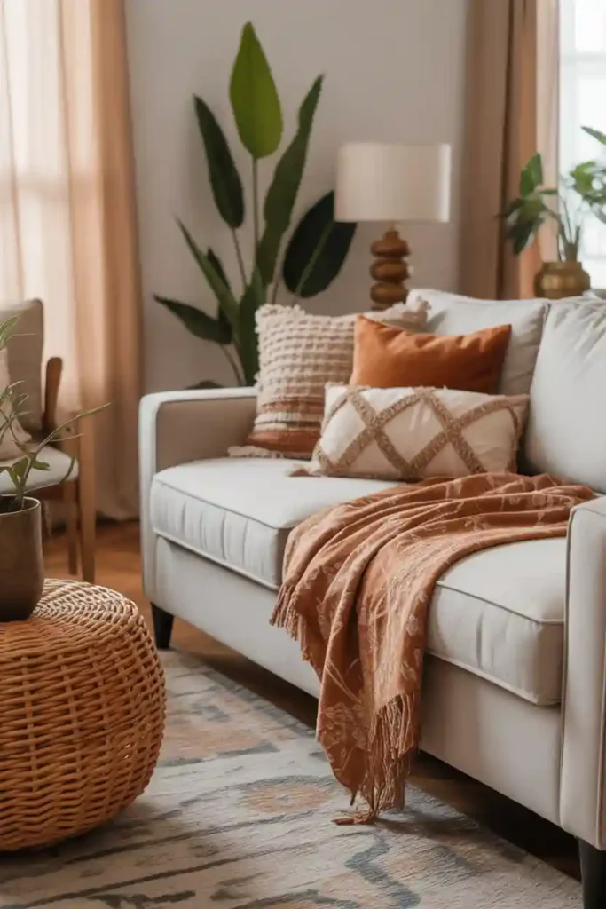 Layered Textiles for a Cozy Boho Feel