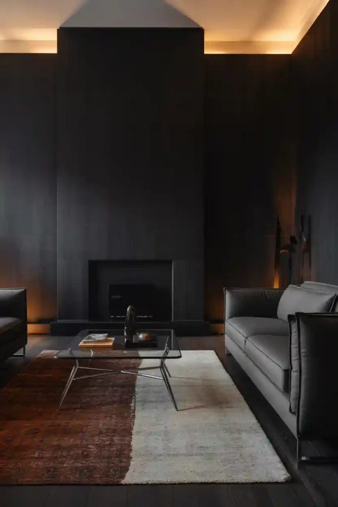 Matte Black Walls for a Dramatic Backdrop