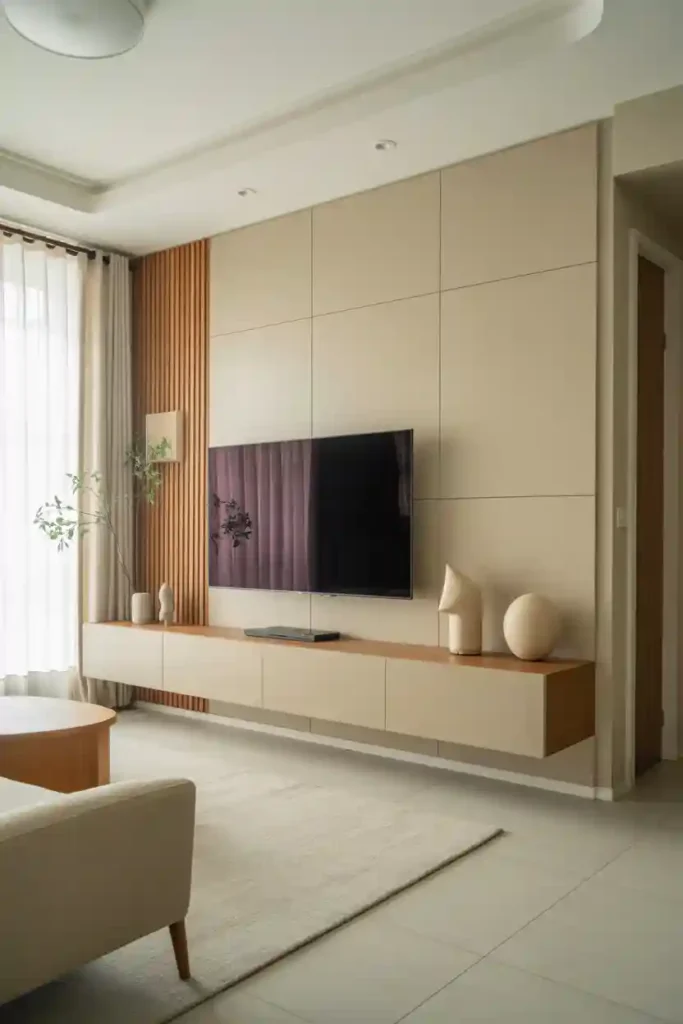 Minimalist TV Wall with Clean Lines