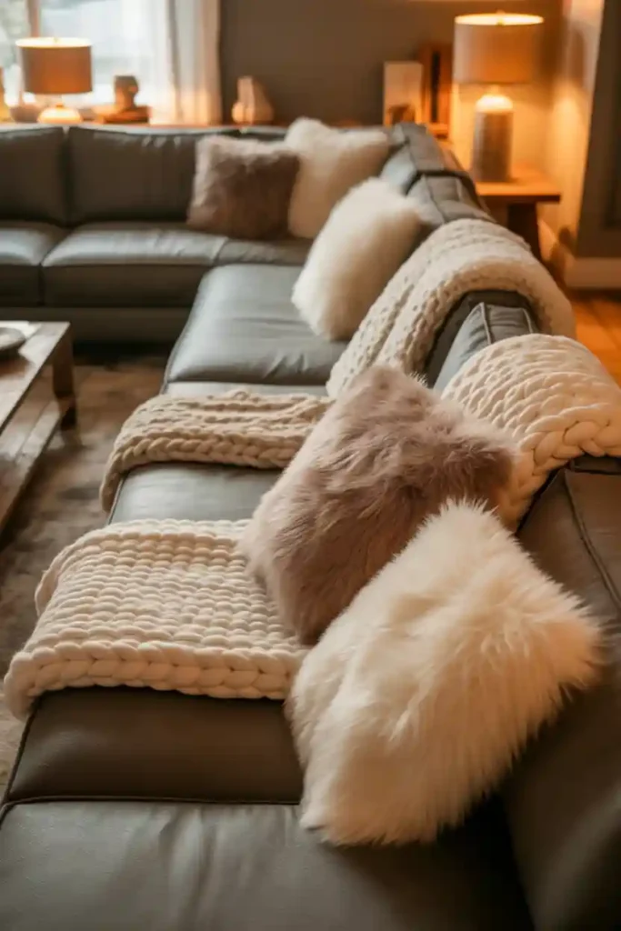 Mix Soft Throw Blankets with Structured Furniture