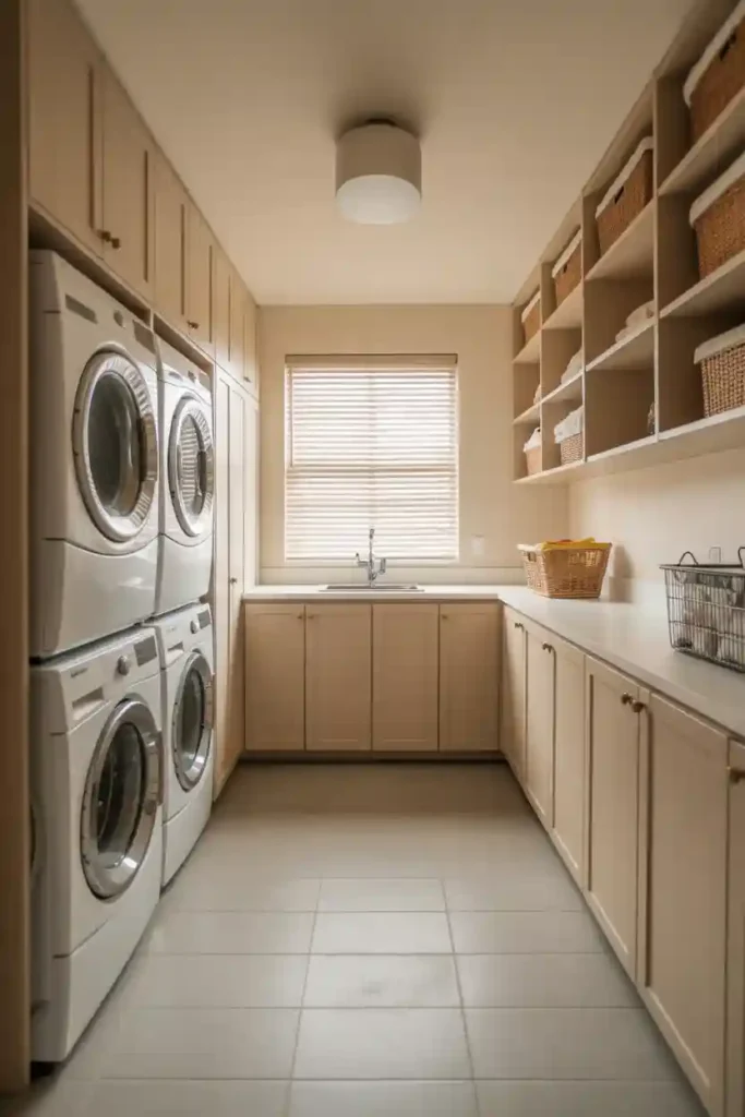 Oversized Laundry Room with Multi-Zone Layout