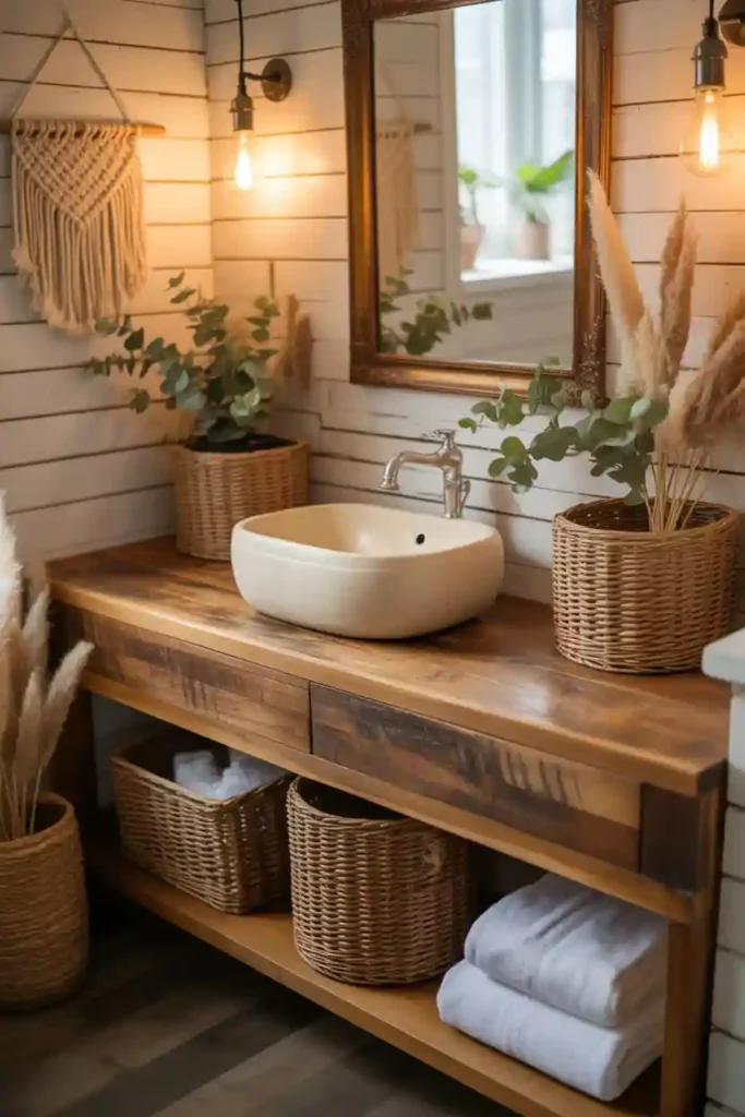  Reclaimed Wood Vanities for Rustic Warmth