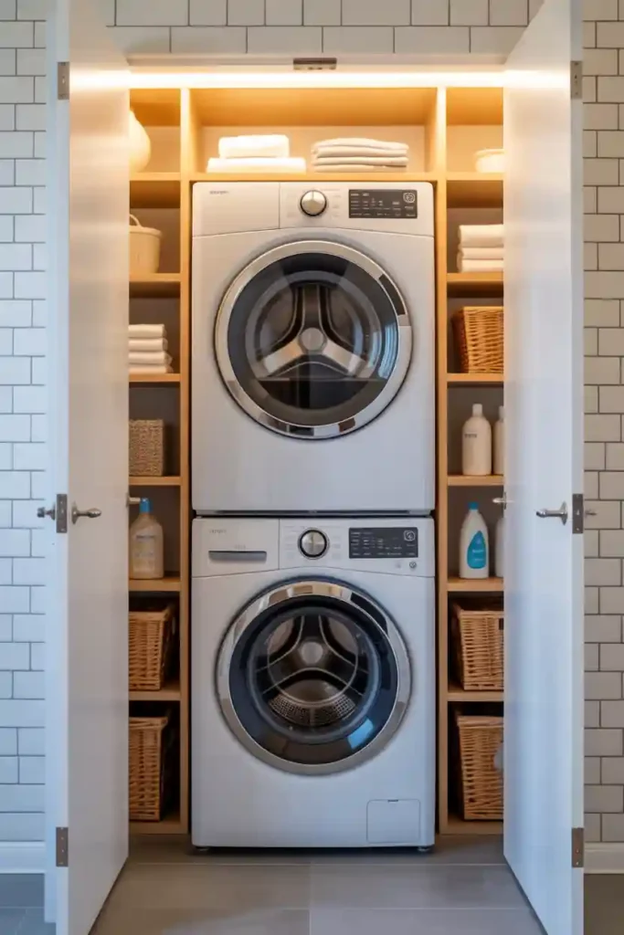 . Stackable Washer and Dryer Layout