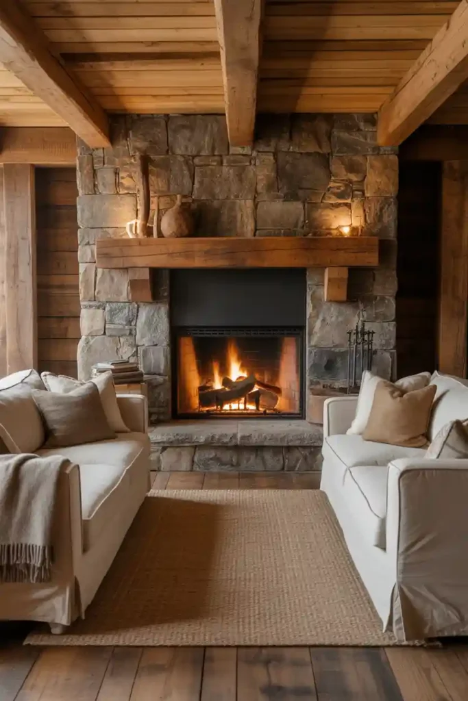 Stone Fireplace for a Rustic Statement