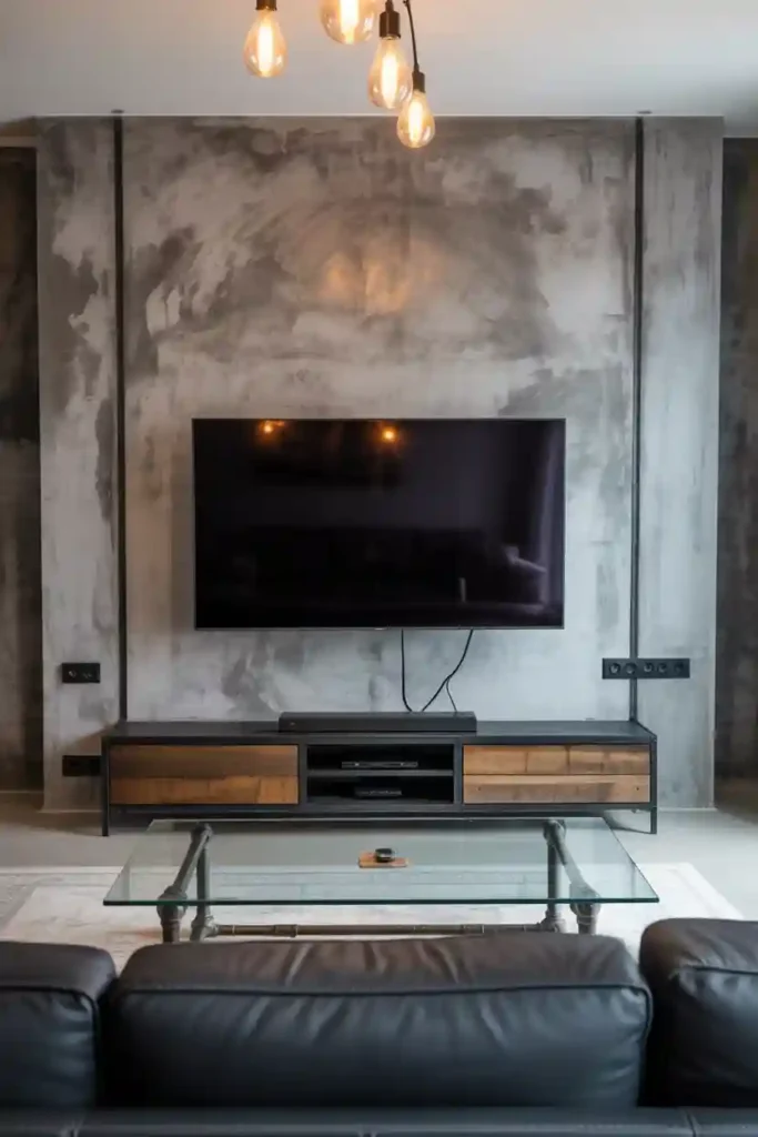 Concrete or Industrial TV Wall