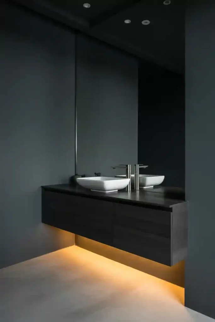 Floating Vanities in Dark Tones