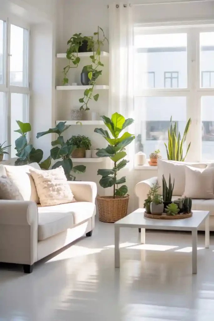 Greenery Against White Backdrops