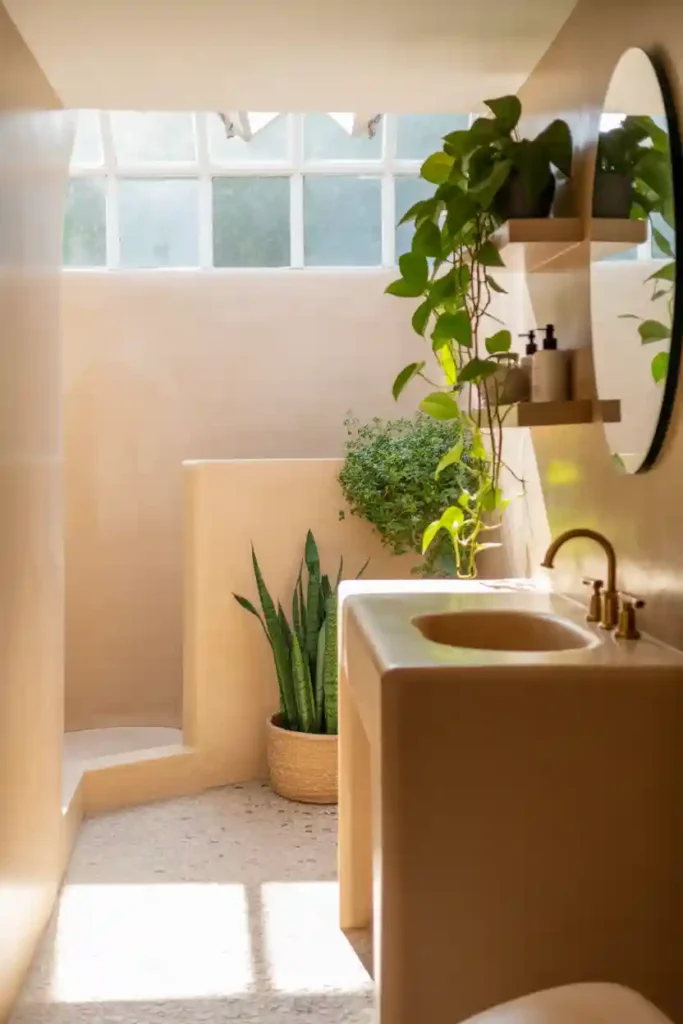 Neutral Bathroom with Greenery