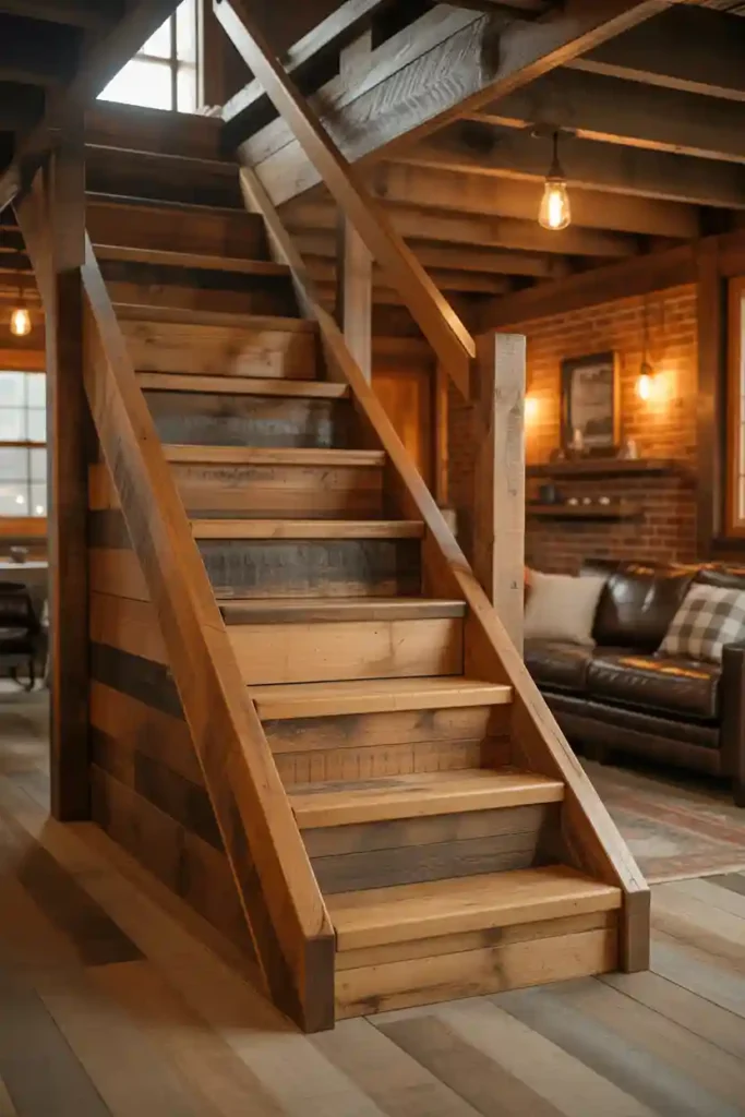 Rustic Wood Staircase Charm