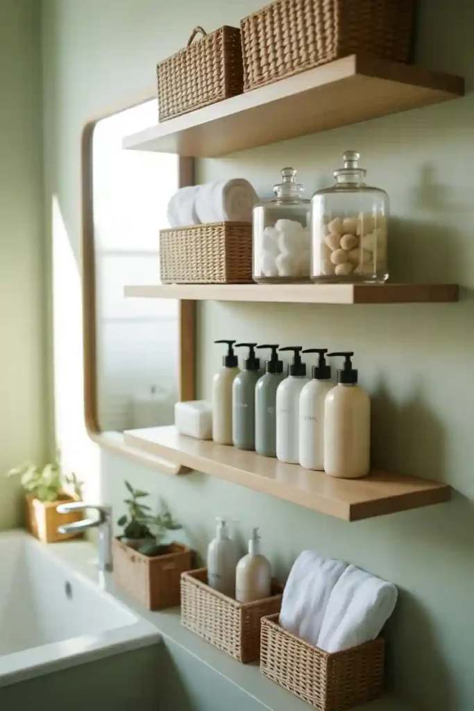 Shelf Styling with Baskets and Containers