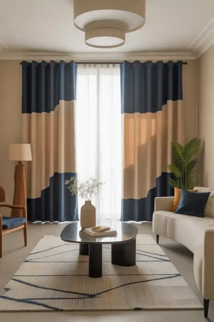 Color-Block Curtains for a Contemporary Statement