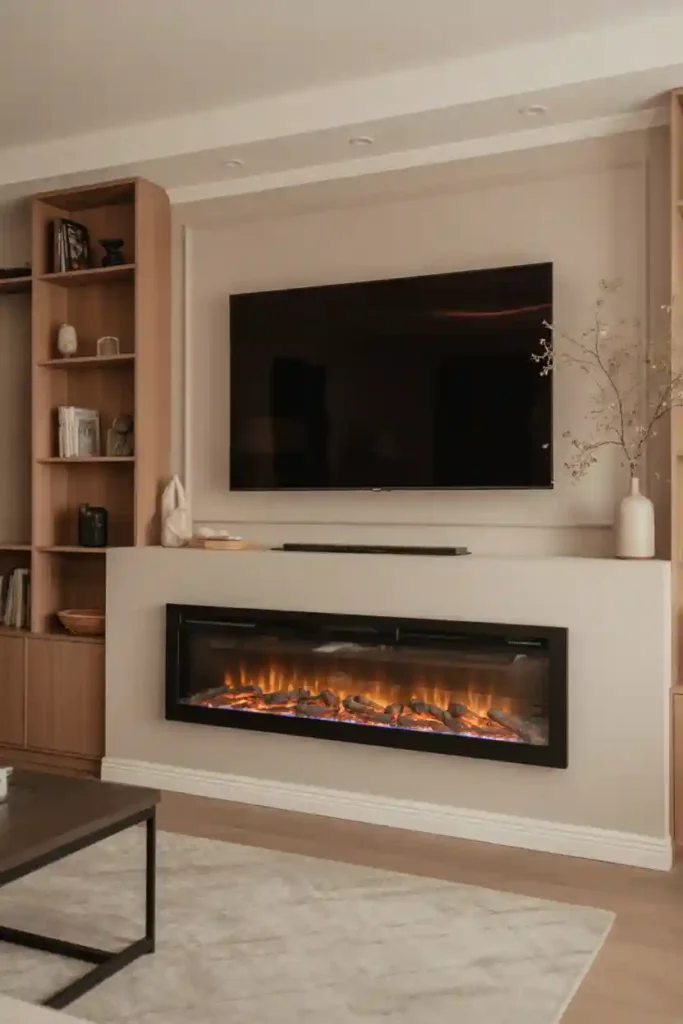 TV Wall with Fireplace
