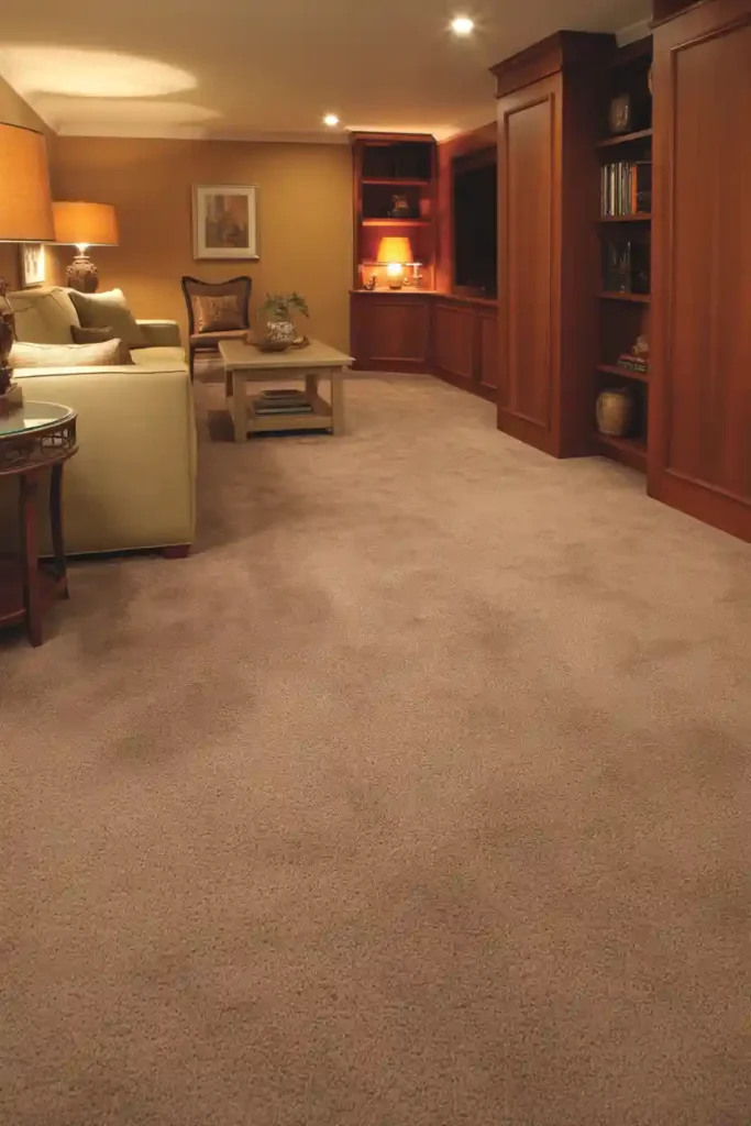 Finished Basement with Coordinated Carpet and Décor