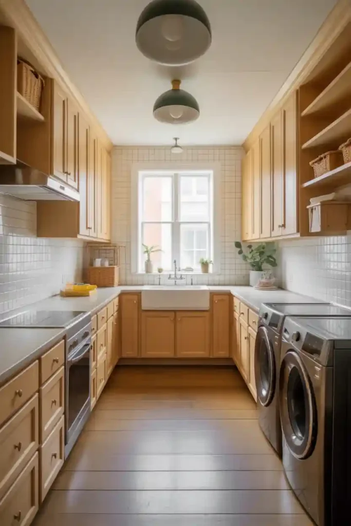Huge Laundry Room Designed Like a Kitchen