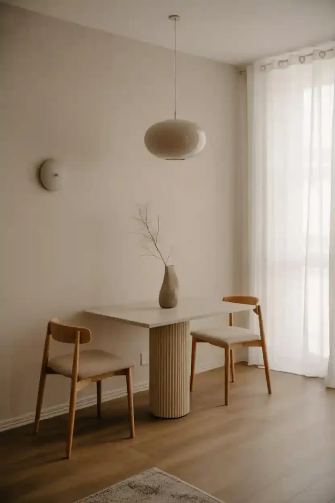 Minimalist Dining Setup with Fewer Pieces