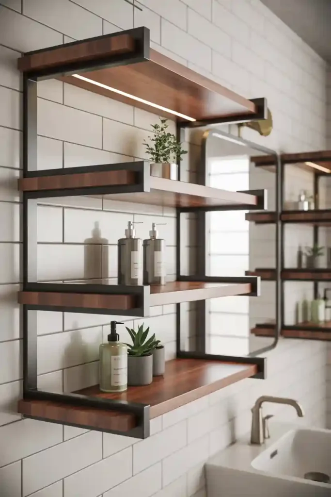 Mixed-Material Shelves for Visual Interest