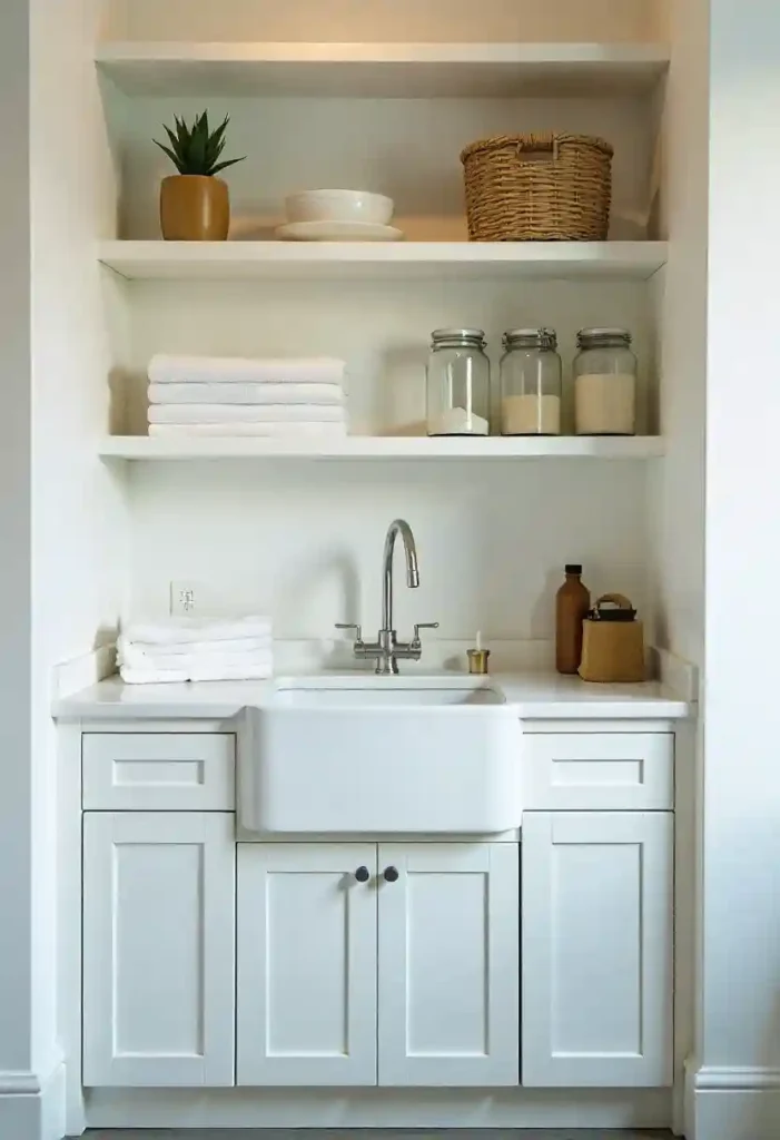 Sink with Open Shelving Above
