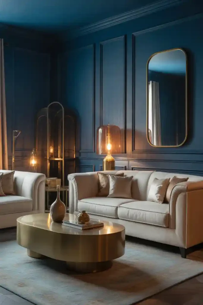  Blue and Metallic Accents