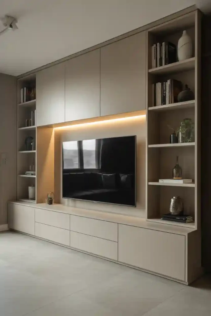 Built-In Storage TV Wall