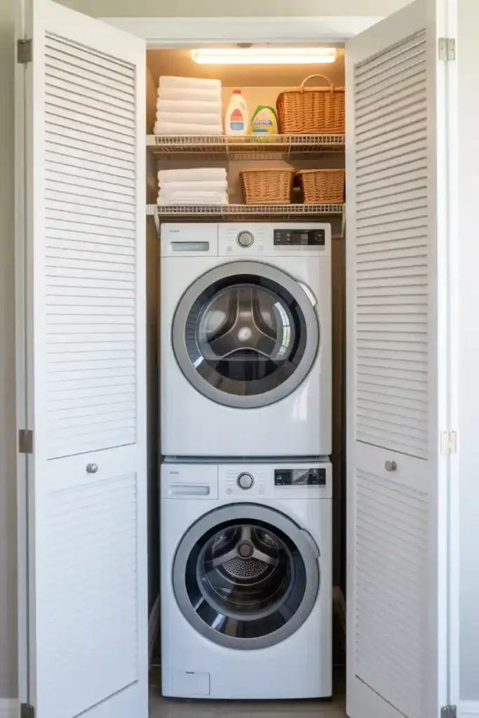 Laundry Closet with Bifold Doors