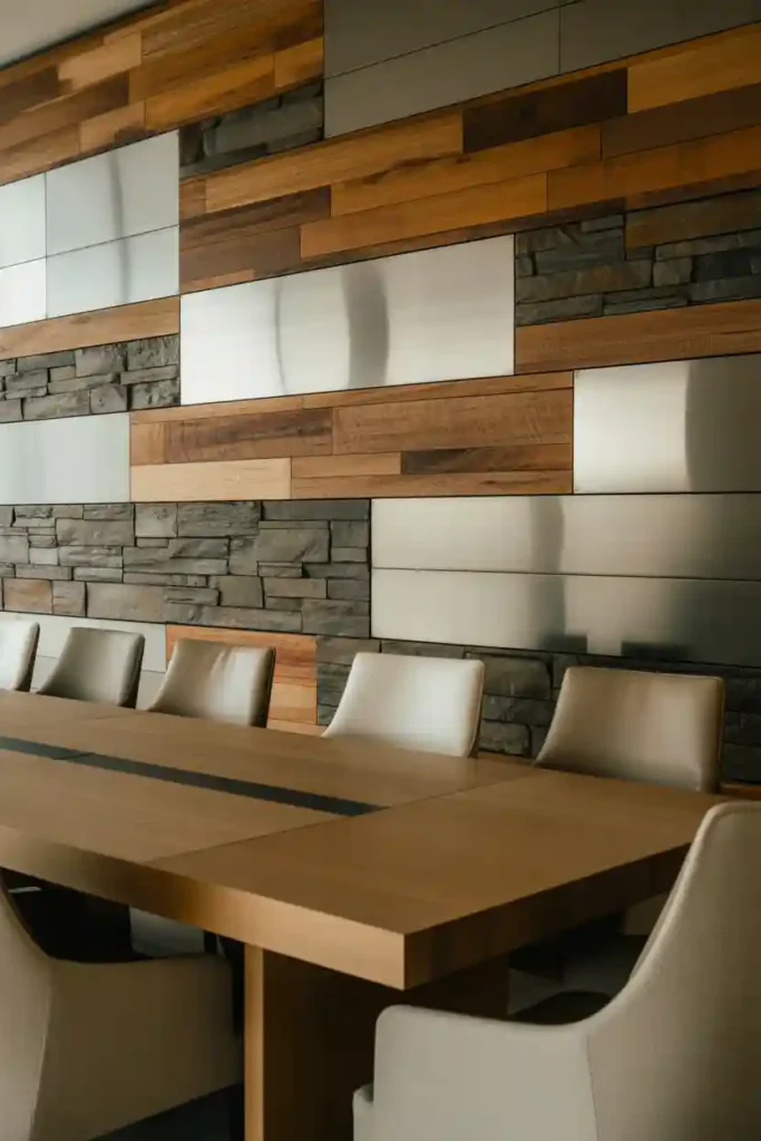 Mixed Material Feature Wall