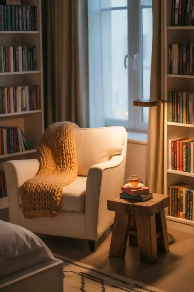 Reading Corner With Soft Lighting