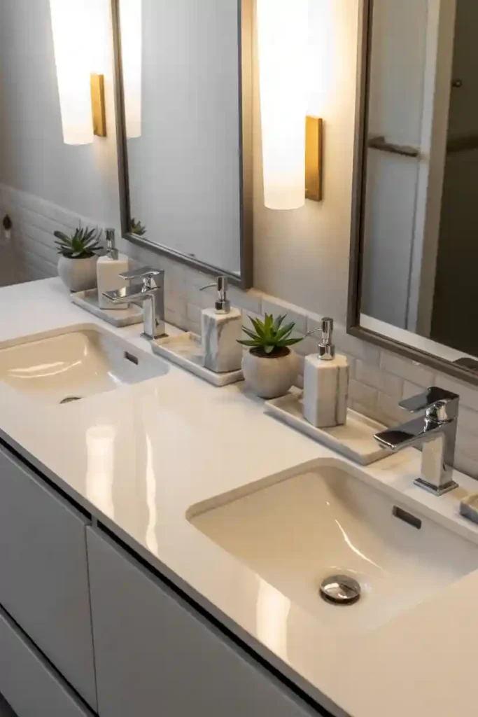 Symmetrical Styling for Double Vanities