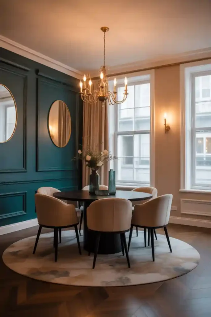 Deep Teal and Soft Beige