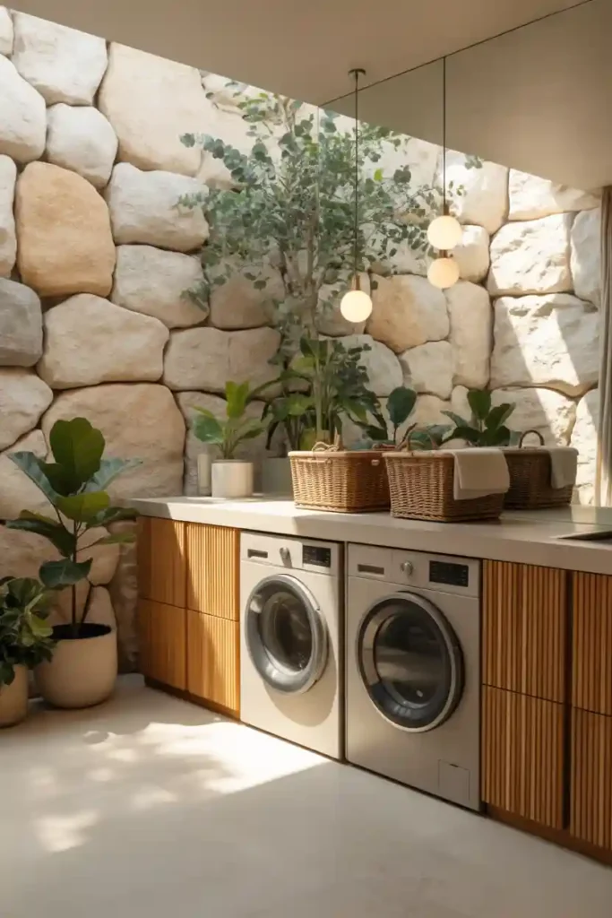 Spa-Inspired Laundry Room for a Calm Feel