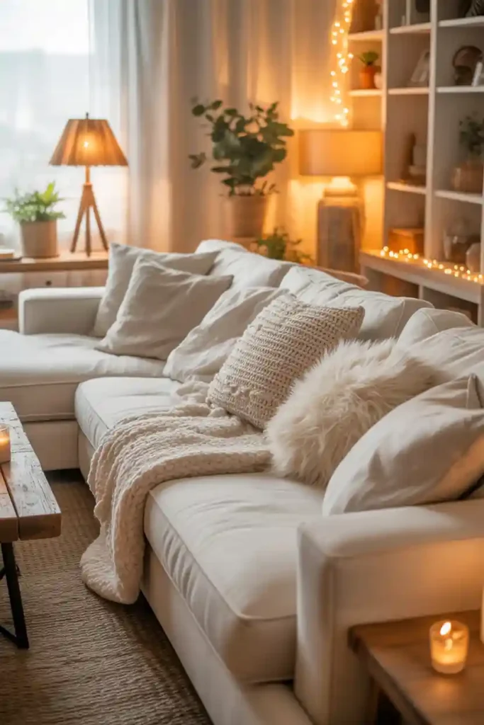 Cozy White Living Room Styling