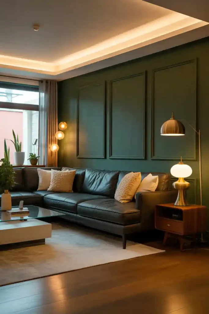 Deep Green Accent Wall
