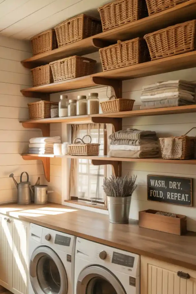 Open Wooden Shelving