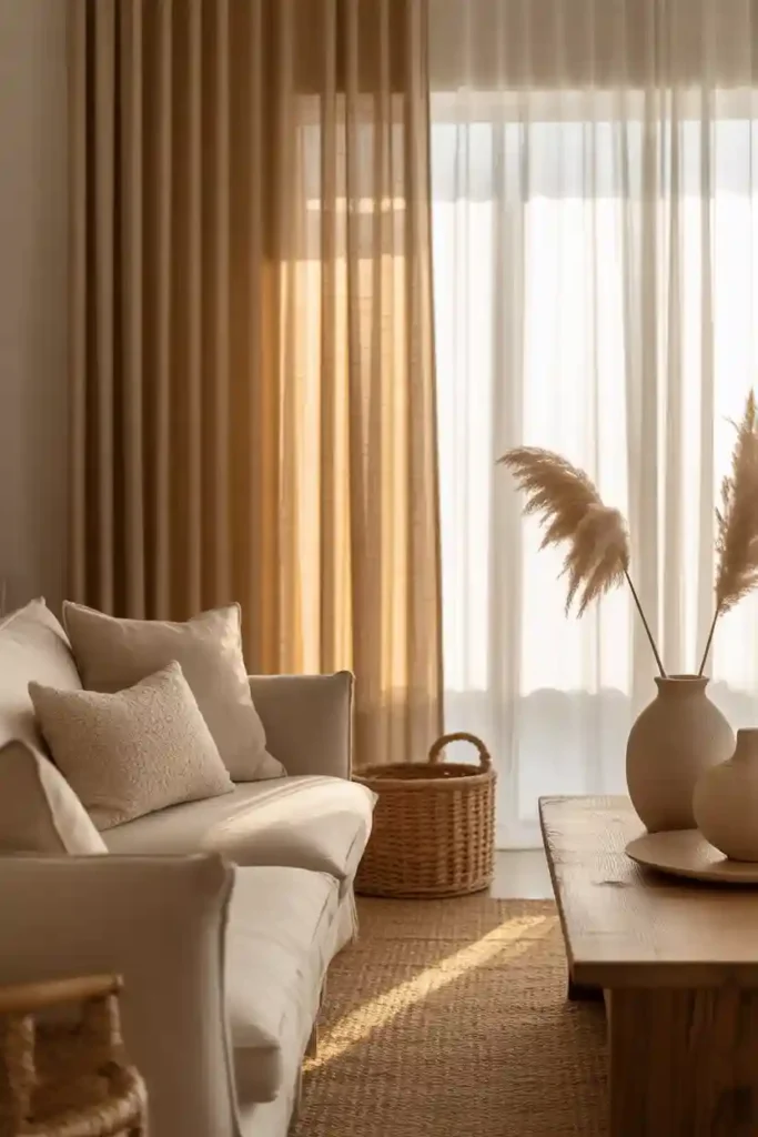 Soft Linen Curtains in Warm Neutrals