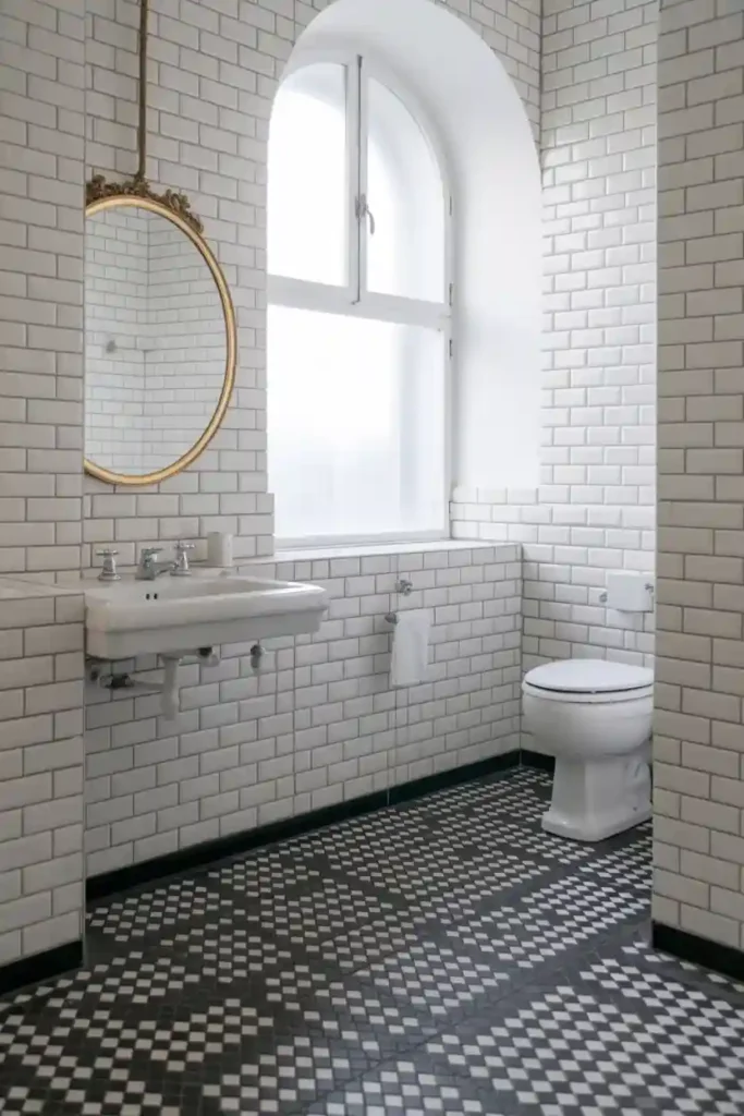 Black and White Checkerboard Flooring