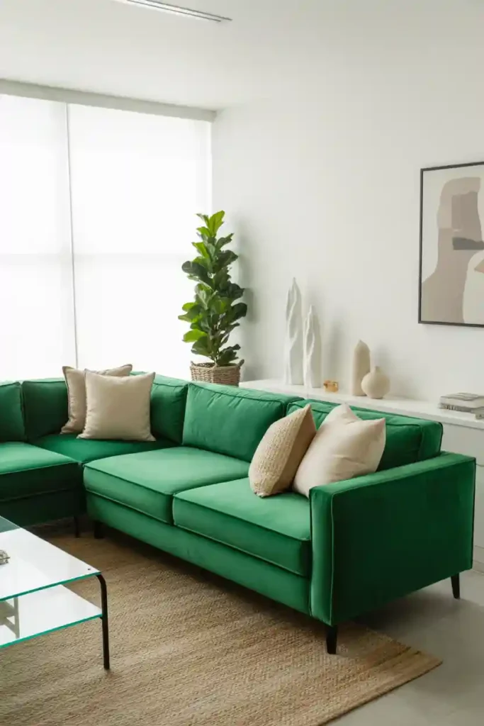  Green Sofa as a Statement Piece