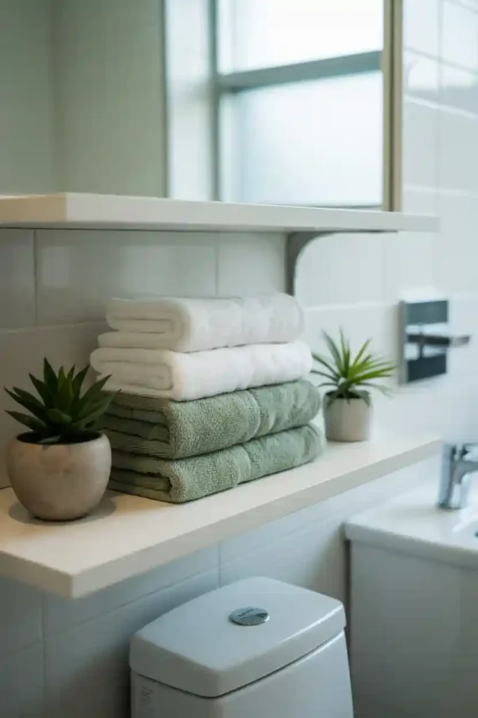 Open Shelving Above the Toilet