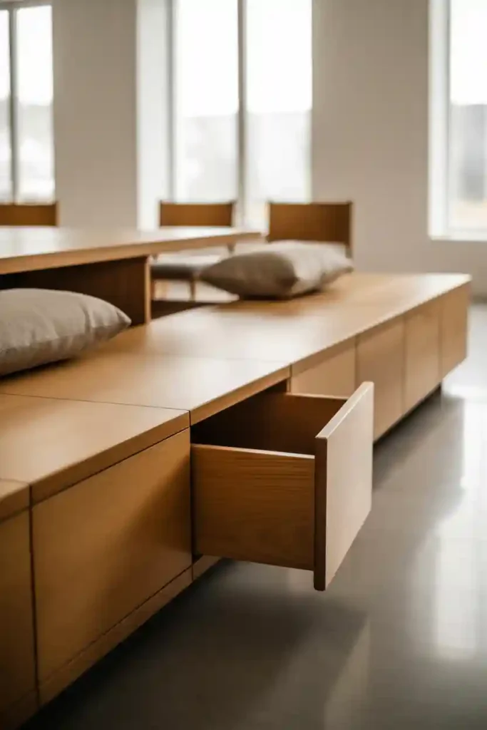  Storage Benches Along the Wall