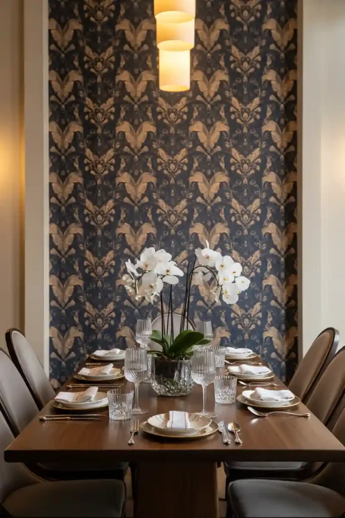 Wallpaper Accent Wall with Pattern