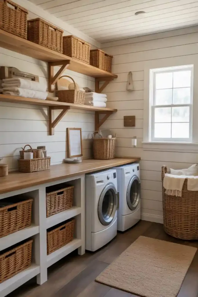 Farmhouse-Inspired Laundry Space