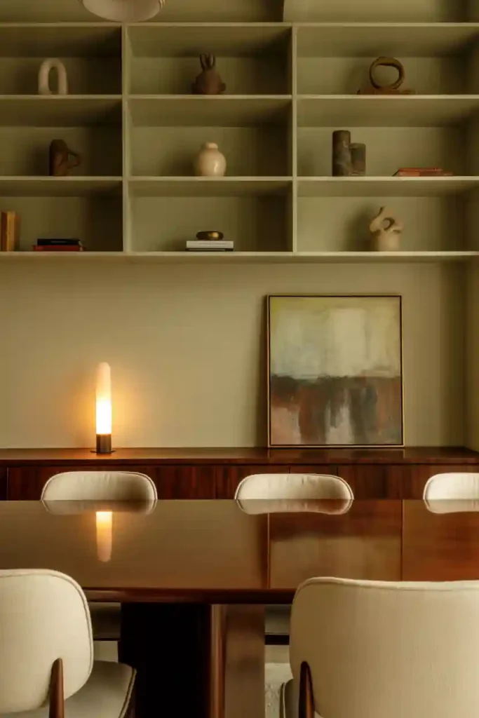 Floating Shelves with Curated Items