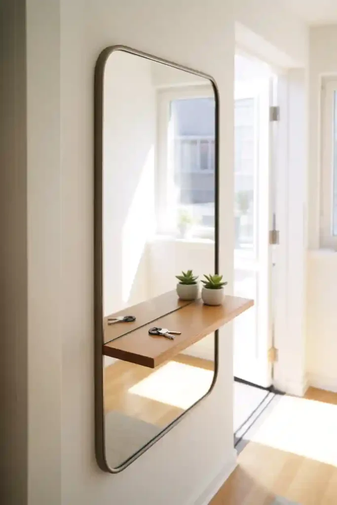 Mirror with Built-In Shelf