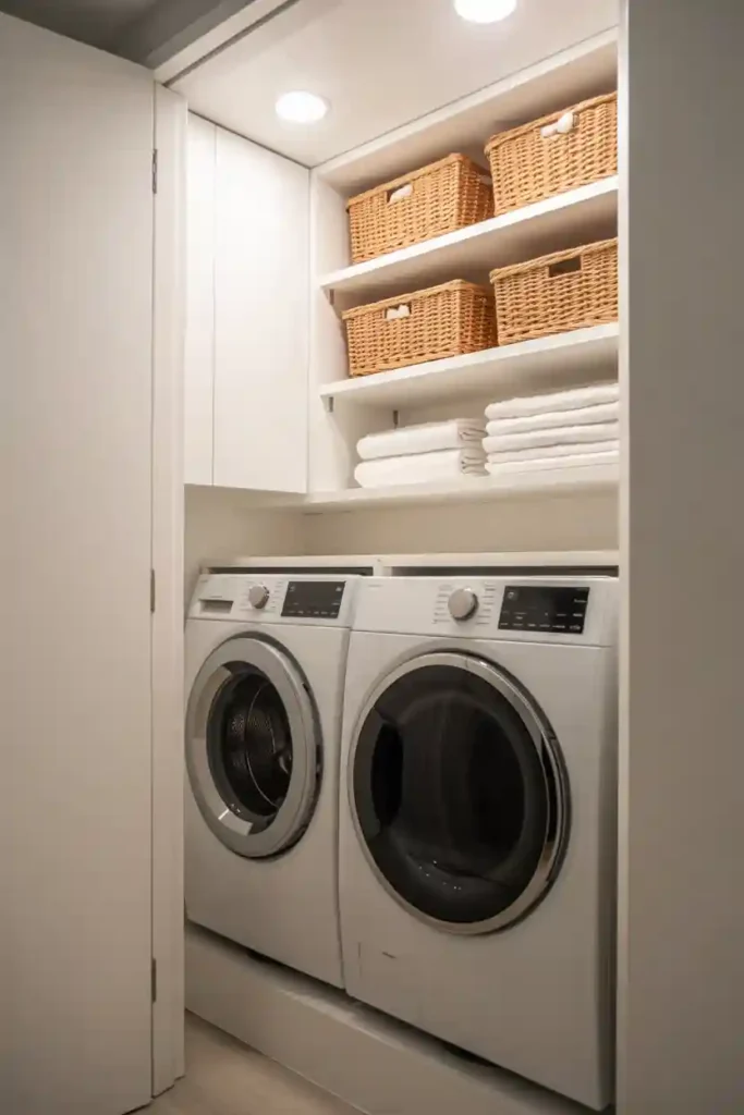 . Stackable Units with Overhead Shelving