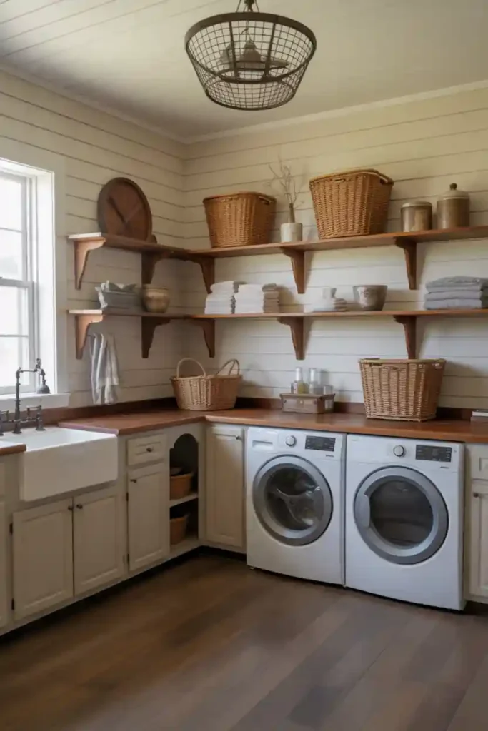 Farmhouse-Style Large Laundry Room