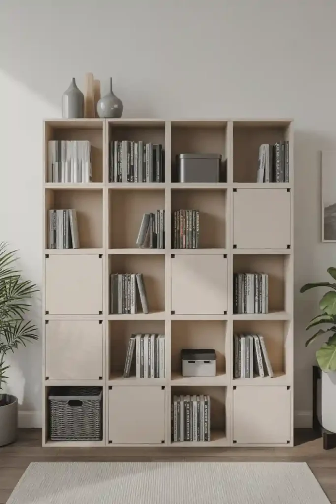 Modular Cube Shelves with Clean Lines