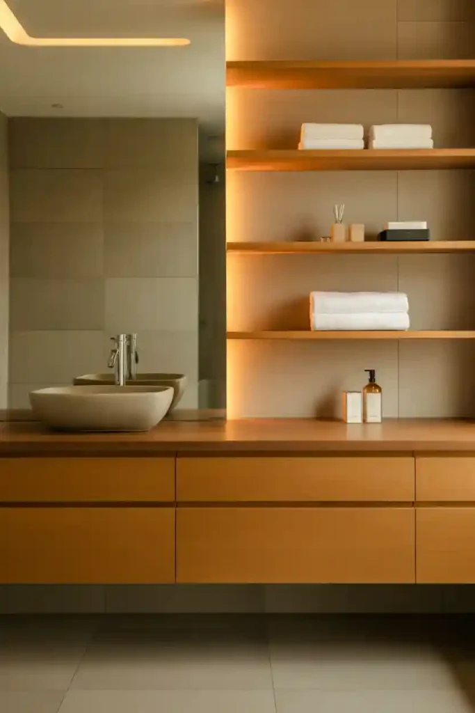 Natural Wood Accents for Warmth