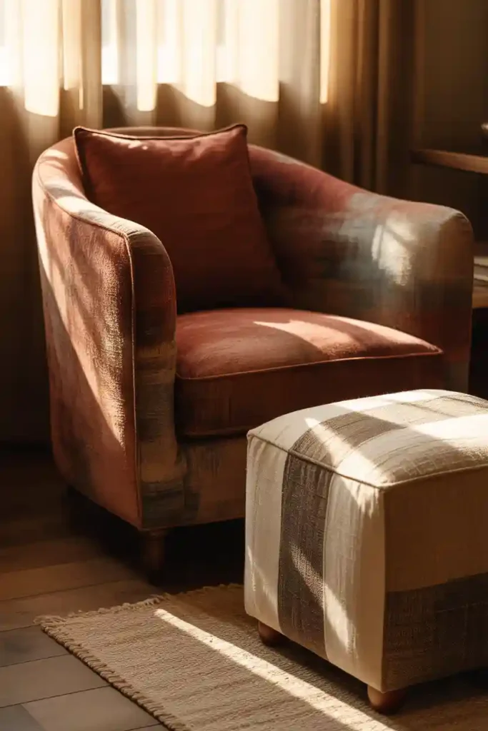 Add Upholstered Furniture for Soft Contrast